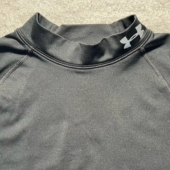 Under Armour Compression Shirt Mens Large Black Long Sleeve Athletic - Picture 2 of 5